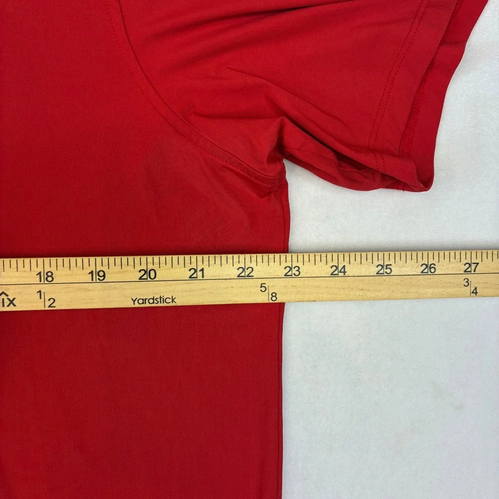 Greyson Polo‎ Shirt Mens Large Red Performance Short Sleeve Wolf Logo Golf Sport